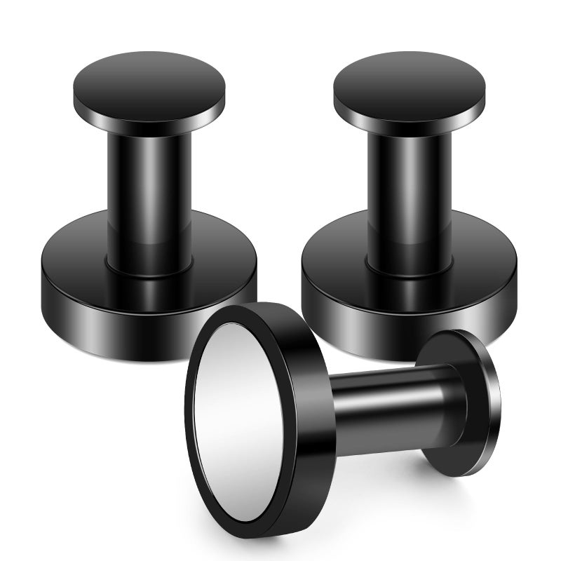 TOP MAGNETS خطافات مغناطيسية لكبائن الرحلات البحرية باللون الأسود بوزن 150 رطل، ملحقات خزانة إكليل مغناطيسي، خطافات مغناطيسية قوية للفصل الدراسي، شواية السبورة، تعليق مرآب السفن - 3 قطع - Image 1